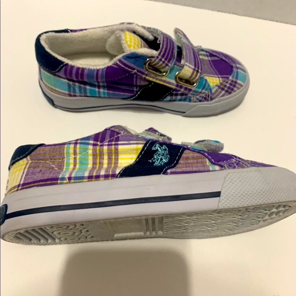 Purple Plaid Velcro Sneakers
